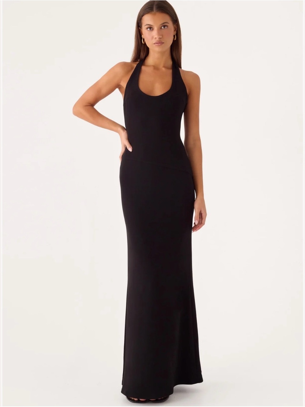 Peppermayo Black Halter Neck Maxi Dress